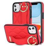 Custodia per telefono in PU con anello a copertura totale antiscivolo con cinturino, For iPhone 11 Pro Max, For iPhone 11, For iPhone 11 Pro