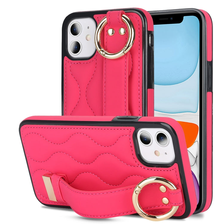 Custodia per telefono in PU con anello a copertura totale antiscivolo con cinturino, For iPhone 11 Pro Max, For iPhone 11, For iPhone 11 Pro