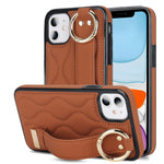 Custodia per telefono in PU con anello a copertura totale antiscivolo con cinturino, For iPhone 11 Pro Max, For iPhone 11, For iPhone 11 Pro