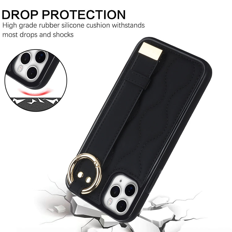 Custodia per telefono in PU con anello a copertura totale antiscivolo con cinturino, For iPhone 11 Pro Max, For iPhone 11, For iPhone 11 Pro