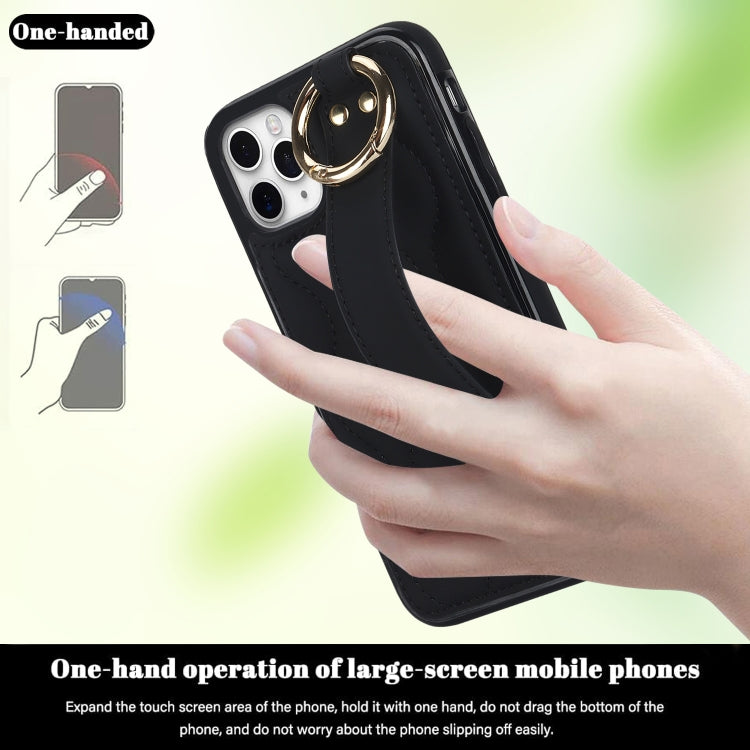 Custodia per telefono in PU con anello a copertura totale antiscivolo con cinturino, For iPhone 11 Pro Max, For iPhone 11, For iPhone 11 Pro