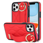 Custodia per telefono in PU con anello a copertura totale antiscivolo con cinturino, For iPhone 11 Pro Max, For iPhone 11, For iPhone 11 Pro