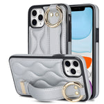 Custodia per telefono in PU con anello a copertura totale antiscivolo con cinturino, For iPhone 11 Pro Max, For iPhone 11, For iPhone 11 Pro