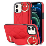 Custodia per telefono in PU con anello a copertura totale antiscivolo con cinturino, For iPhone 12 Pro / 12, For iPhone 12 Pro Max, For iPhone 12 mini