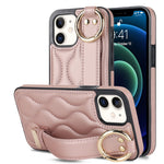 Custodia per telefono in PU con anello a copertura totale antiscivolo con cinturino, For iPhone 12 Pro / 12, For iPhone 12 Pro Max, For iPhone 12 mini