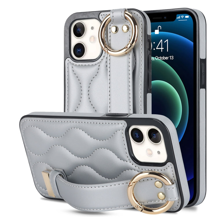 Custodia per telefono in PU con anello a copertura totale antiscivolo con cinturino, For iPhone 12 Pro / 12, For iPhone 12 Pro Max, For iPhone 12 mini