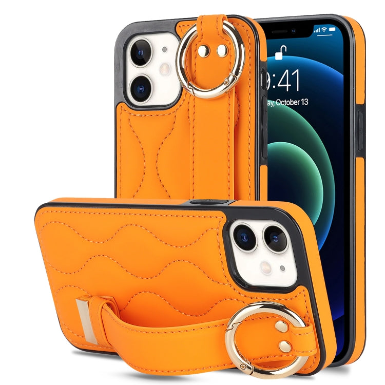 Custodia per telefono in PU con anello a copertura totale antiscivolo con cinturino, For iPhone 12 Pro / 12, For iPhone 12 Pro Max, For iPhone 12 mini