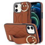 Custodia per telefono in PU con anello a copertura totale antiscivolo con cinturino, For iPhone 12 Pro / 12, For iPhone 12 Pro Max, For iPhone 12 mini