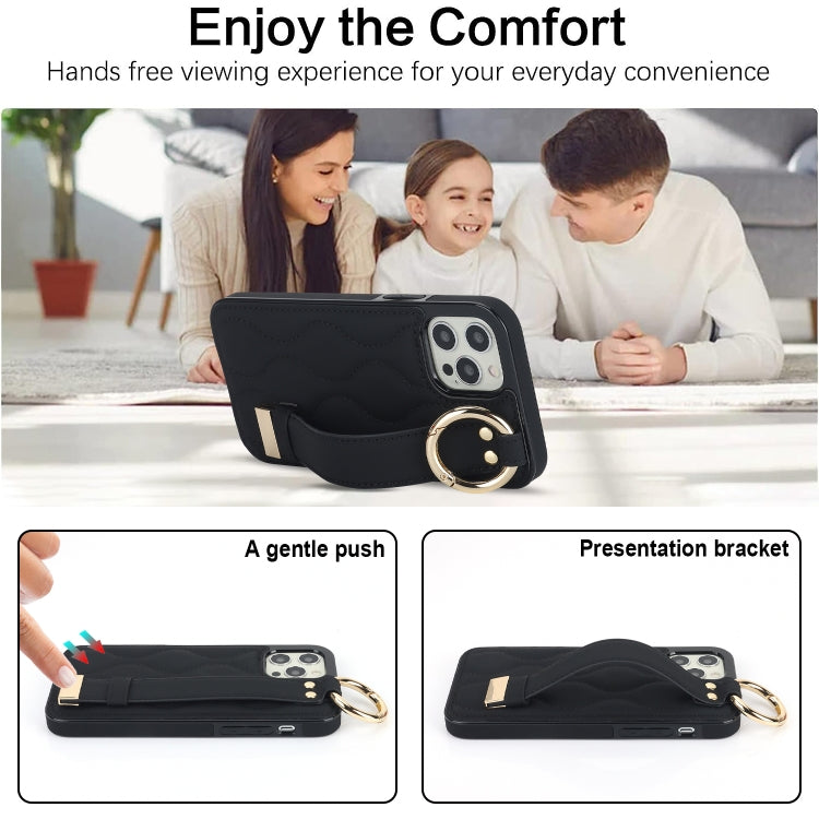 Custodia per telefono in PU con anello a copertura totale antiscivolo con cinturino, For iPhone 12 Pro / 12, For iPhone 12 Pro Max, For iPhone 12 mini