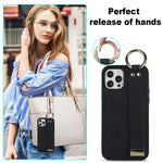 Custodia per telefono in PU con anello a copertura totale antiscivolo con cinturino, For iPhone 12 Pro / 12, For iPhone 12 Pro Max, For iPhone 12 mini