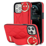 Custodia per telefono in PU con anello a copertura totale antiscivolo con cinturino, For iPhone 12 Pro / 12, For iPhone 12 Pro Max, For iPhone 12 mini