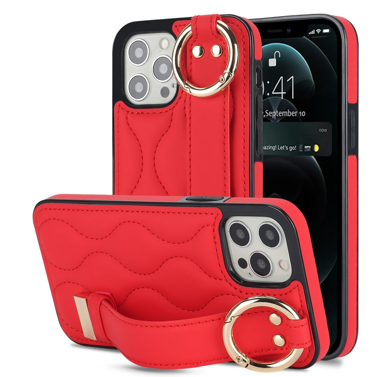 Custodia per telefono in PU con anello a copertura totale antiscivolo con cinturino, For iPhone 12 Pro / 12, For iPhone 12 Pro Max, For iPhone 12 mini