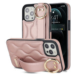Custodia per telefono in PU con anello a copertura totale antiscivolo con cinturino, For iPhone 12 Pro / 12, For iPhone 12 Pro Max, For iPhone 12 mini