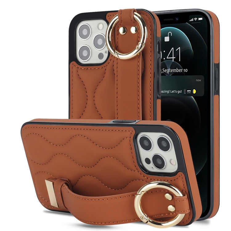Custodia per telefono in PU con anello a copertura totale antiscivolo con cinturino, For iPhone 12 Pro / 12, For iPhone 12 Pro Max, For iPhone 12 mini