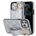 Custodia per telefono in PU con anello a copertura totale antiscivolo con cinturino, For iPhone 12 Pro / 12, For iPhone 12 Pro Max, For iPhone 12 mini