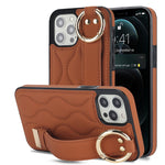Custodia per telefono in PU con anello a copertura totale antiscivolo con cinturino, For iPhone 12 Pro / 12, For iPhone 12 Pro Max, For iPhone 12 mini