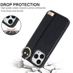 Custodia per telefono in PU con anello a copertura totale antiscivolo con cinturino, For iPhone 13 Pro, For iPhone 13, For iPhone 13 mini