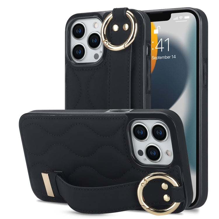 Custodia per telefono in PU con anello a copertura totale antiscivolo con cinturino, For iPhone 14 Pro, For iPhone 14 Pro Max, For iPhone 13 Pro Max