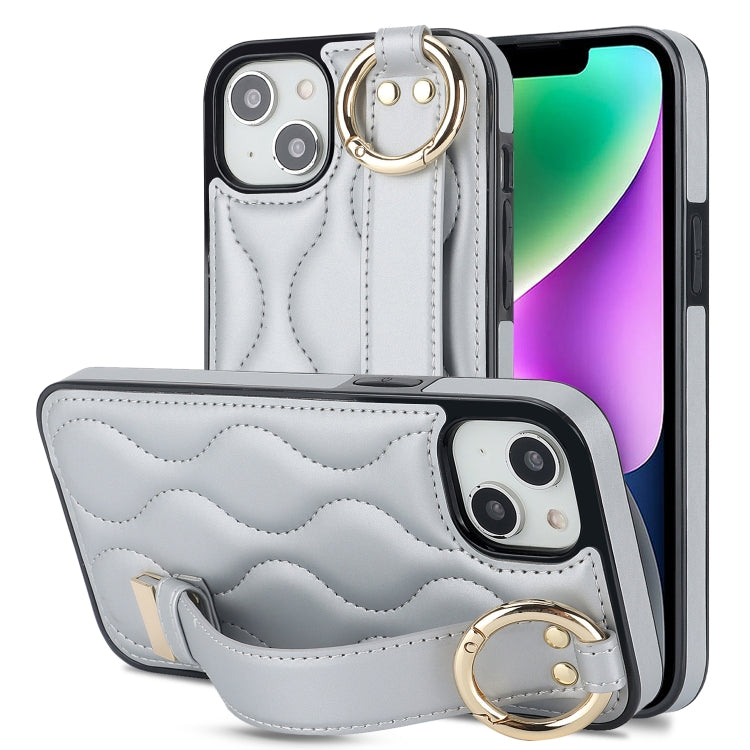 Custodia per telefono in PU con anello a copertura totale antiscivolo con cinturino, For iPhone 16, For iPhone 14 Plus, For iPhone 14