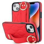 Custodia per telefono in PU con anello a copertura totale antiscivolo con cinturino, For iPhone 16, For iPhone 14 Plus, For iPhone 14