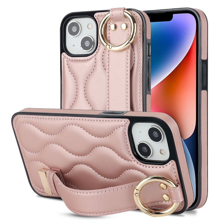 Custodia per telefono in PU con anello a copertura totale antiscivolo con cinturino, For iPhone 16, For iPhone 14 Plus, For iPhone 14