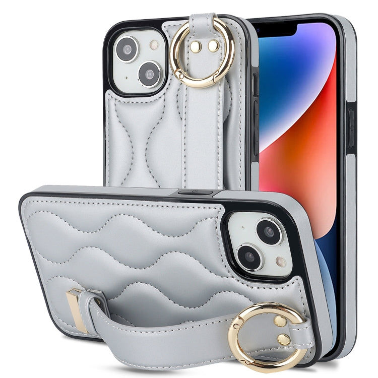 Custodia per telefono in PU con anello a copertura totale antiscivolo con cinturino, For iPhone 16, For iPhone 14 Plus, For iPhone 14