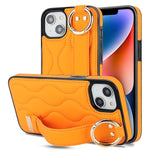 Custodia per telefono in PU con anello a copertura totale antiscivolo con cinturino, For iPhone 16, For iPhone 14 Plus, For iPhone 14
