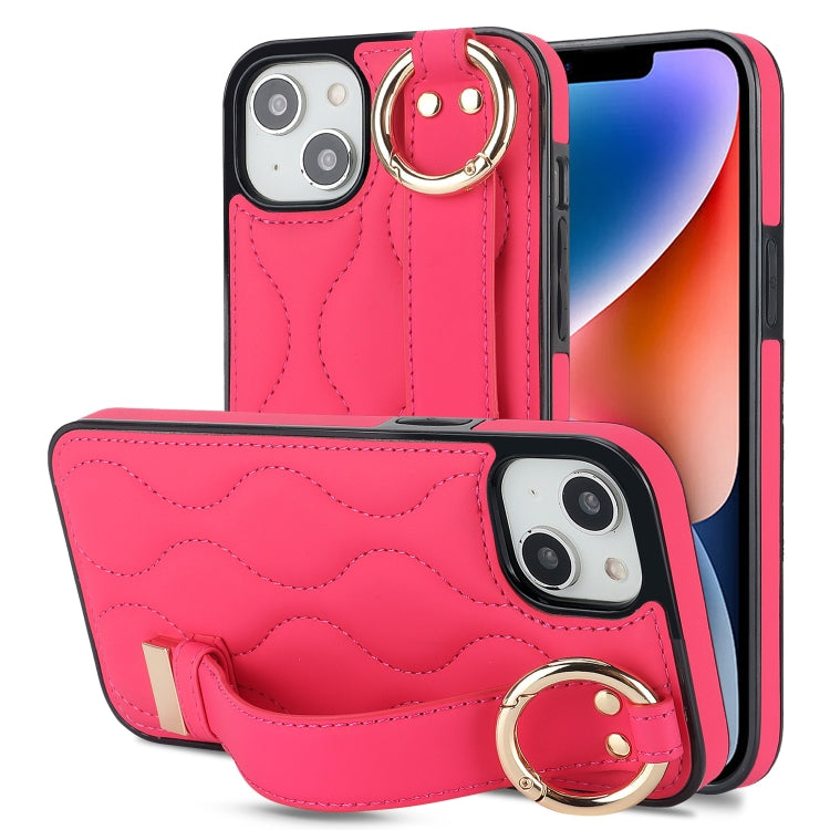 Custodia per telefono in PU con anello a copertura totale antiscivolo con cinturino, For iPhone 16, For iPhone 14 Plus, For iPhone 14