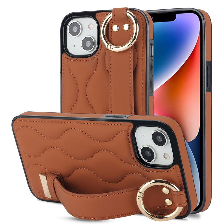 Custodia per telefono in PU con anello a copertura totale antiscivolo con cinturino, For iPhone 16, For iPhone 14 Plus, For iPhone 14
