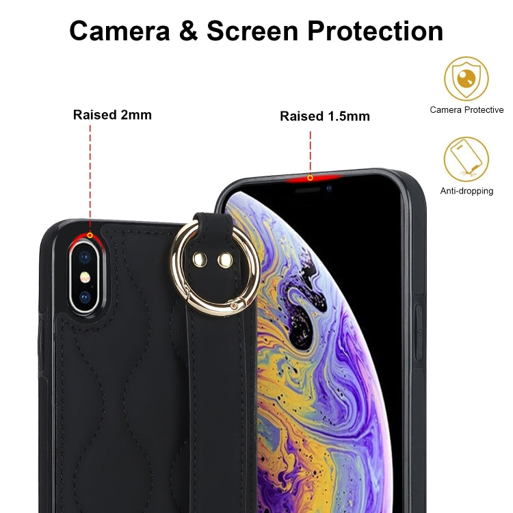 Custodia per telefono in PU con anello a copertura totale antiscivolo con cinturino, For iPhone XS / X, For iPhone XR, For iPhone XS Max