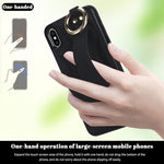 Custodia per telefono in PU con anello a copertura totale antiscivolo con cinturino, For iPhone XS / X, For iPhone XR, For iPhone XS Max
