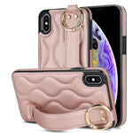 Custodia per telefono in PU con anello a copertura totale antiscivolo con cinturino, For iPhone XS / X, For iPhone XR, For iPhone XS Max