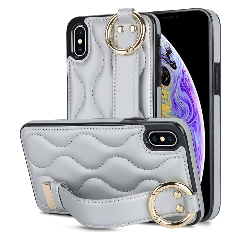 Custodia per telefono in PU con anello a copertura totale antiscivolo con cinturino, For iPhone XS / X, For iPhone XR, For iPhone XS Max