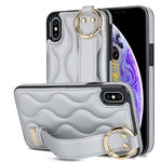 Custodia per telefono in PU con anello a copertura totale antiscivolo con cinturino, For iPhone XS / X, For iPhone XR, For iPhone XS Max