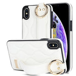 Custodia per telefono in PU con anello a copertura totale antiscivolo con cinturino, For iPhone XS / X, For iPhone XR, For iPhone XS Max