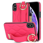 Custodia per telefono in PU con anello a copertura totale antiscivolo con cinturino, For iPhone XS / X, For iPhone XR, For iPhone XS Max