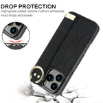 Custodia per telefono in PU con anello a copertura totale antiscivolo con cinturino, For iPhone 16 Pro Max, For iPhone 16 Pro, For iPhone 16 Plus