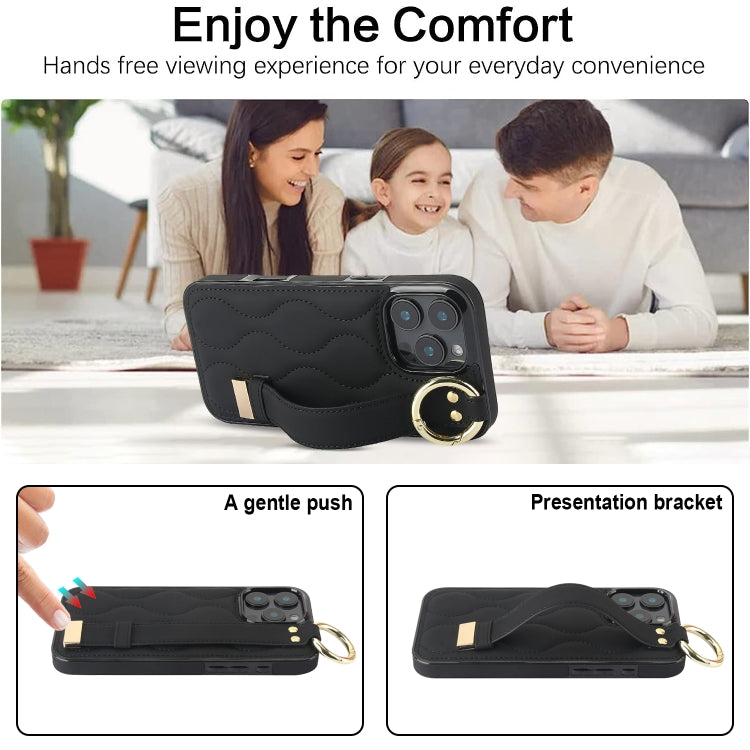 Custodia per telefono in PU con anello a copertura totale antiscivolo con cinturino, For iPhone 16 Pro Max, For iPhone 16 Pro, For iPhone 16 Plus