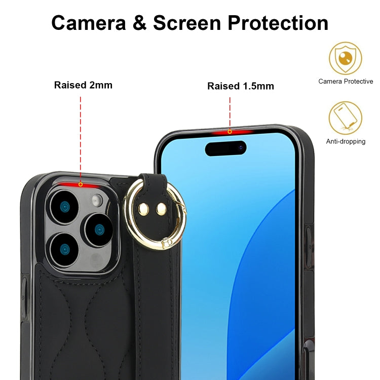 Custodia per telefono in PU con anello a copertura totale antiscivolo con cinturino, For iPhone 16 Pro Max, For iPhone 16 Pro, For iPhone 16 Plus