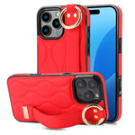 Custodia per telefono in PU con anello a copertura totale antiscivolo con cinturino, For iPhone 16 Pro Max, For iPhone 16 Pro, For iPhone 16 Plus