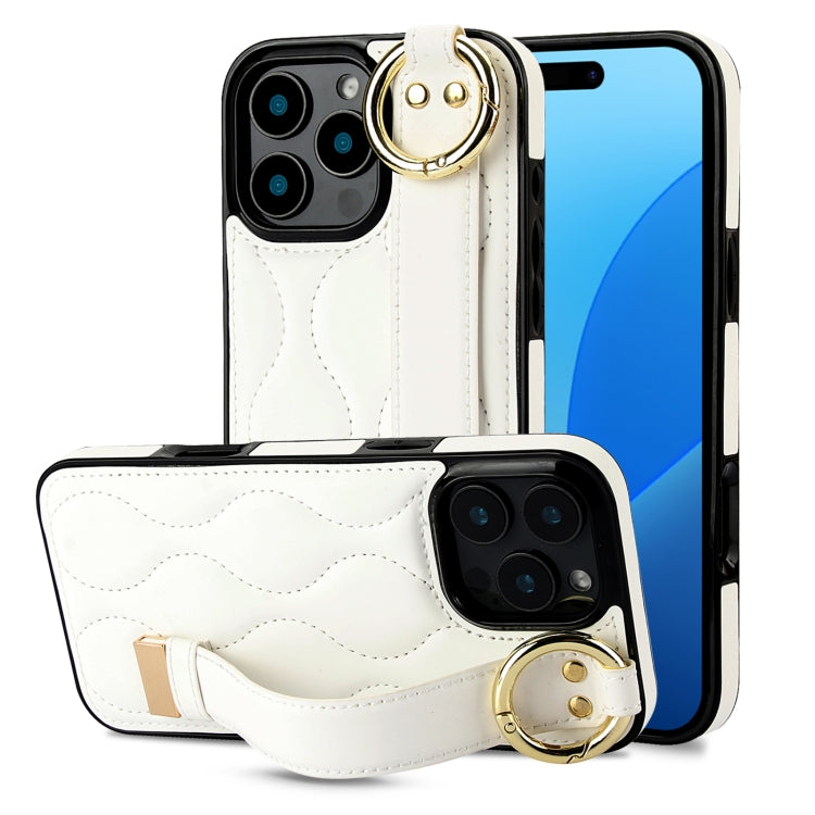 Custodia per telefono in PU con anello a copertura totale antiscivolo con cinturino, For iPhone 16 Pro Max, For iPhone 16 Pro, For iPhone 16 Plus
