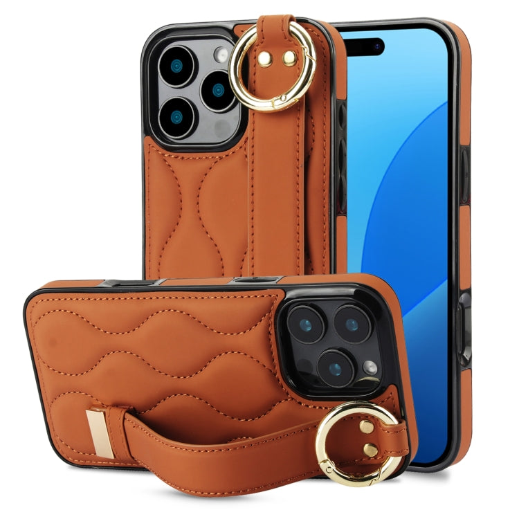 Custodia per telefono in PU con anello a copertura totale antiscivolo con cinturino, For iPhone 16 Pro Max, For iPhone 16 Pro, For iPhone 16 Plus