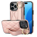 Custodia per telefono in PU con anello a copertura totale antiscivolo con cinturino, For iPhone 16 Pro Max, For iPhone 16 Pro, For iPhone 16 Plus