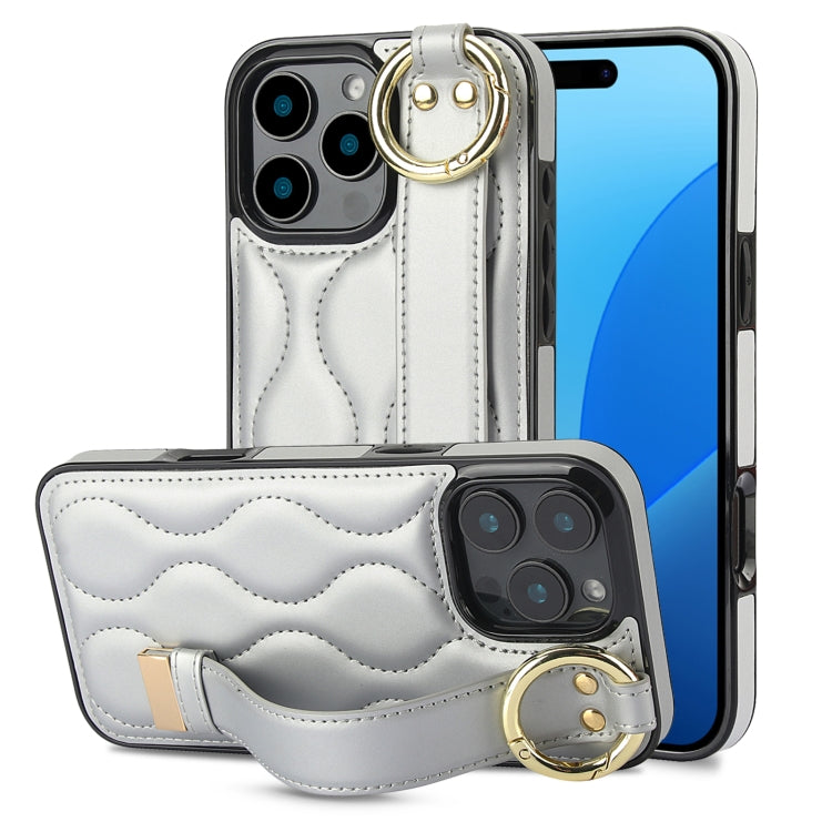 Custodia per telefono in PU con anello a copertura totale antiscivolo con cinturino, For iPhone 16 Pro Max, For iPhone 16 Pro, For iPhone 16 Plus