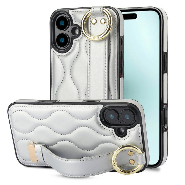 Custodia per telefono in PU con anello a copertura totale antiscivolo con cinturino, For iPhone 16 Pro Max, For iPhone 16 Pro, For iPhone 16 Plus