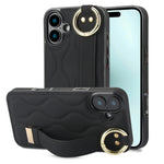 Custodia per telefono in PU con anello a copertura totale antiscivolo con cinturino, For iPhone 16, For iPhone 14 Plus, For iPhone 14