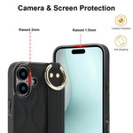 Custodia per telefono in PU con anello a copertura totale antiscivolo con cinturino, For iPhone 16, For iPhone 14 Plus, For iPhone 14