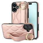 Custodia per telefono in PU con anello a copertura totale antiscivolo con cinturino, For iPhone 16, For iPhone 14 Plus, For iPhone 14