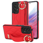 Custodia per telefono in PU con anello a copertura totale antiscivolo con cinturino, For Samsung Galaxy S23, For Samsung Galaxy A53 5G, For Samsung Galaxy S22 Ultra
