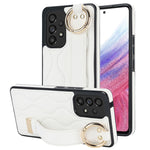 Custodia per telefono in PU con anello a copertura totale antiscivolo con cinturino, For Samsung Galaxy S23, For Samsung Galaxy A53 5G, For Samsung Galaxy S22 Ultra